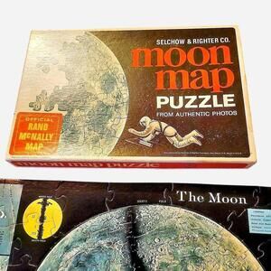 1960s vintage Rand McNally moon map puzzle